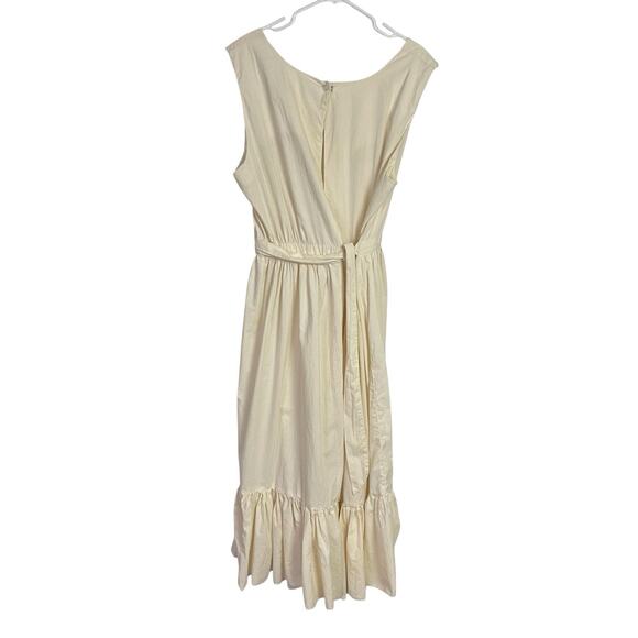 Handmade Wrap Pinafore Dress Womens‎ L/XL Cream Muslin Sleeveless Amish Modest - Picture 2 of 6